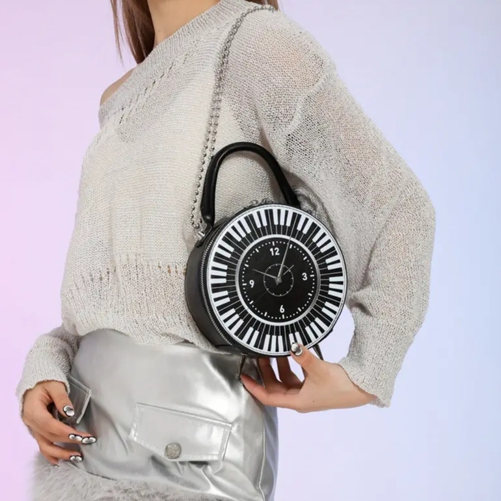 Piano Keyboard Clock Handbag - Picture 3 of 3
